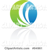Blue and Green Organic and Ecology Circle Logo Design or App Icon - 1
