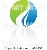 Blue and Green Organic and Ecology Circle Logo Design or App Icon - 3