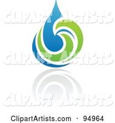 Blue and Green Organic and Ecology Water Drop Logo Design or App Icon - 6