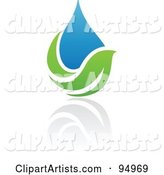 Blue and Green Organic and Ecology Water Drop Logo Design or App Icon - 8