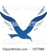 Blue Bird Letter V Logo
