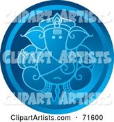 Blue Circular Ganesha Icon