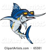 Blue Marlin Fish Wearing Shades