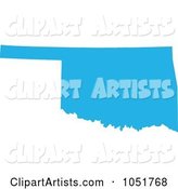 Blue Silhouetted Shape of the State of Oklahoma, United States