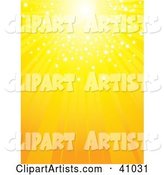 Bright Yellow Sun with Sparkling Light, Shining down