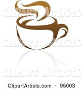 Brown Steamy Coffee Logo Design or App Icon - 2