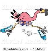 Cartoon Flamingo Running