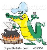 Cartoon Gator Making Soup
