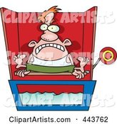 Cartoon Man Sitting on a Dunk Tank
