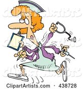 Cartoon Multitasking Nurse