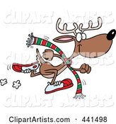 Cartoon Running Reindeer