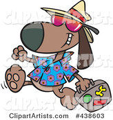 Cartoon Traveling Dog Carrying Luggage