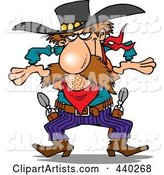 Cartoon Western Gunslinger Cowboy