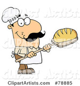 Caucasian Cartoon Bread Baker Man