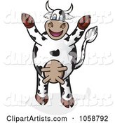 Cheering Cow Holding Its Hooves up