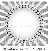 Circle Frame of Diamonds on Silver Rays