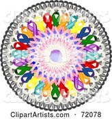 Circular Design of Colorful Awareness Ribbons