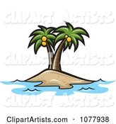 Coconut Palm Trees on an Island
