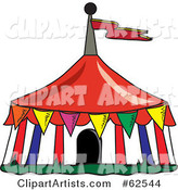 Colorful Flags Around a Big Top Circus Tent