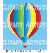 Colorful Hot Air Balloon Floating in a Clear Blue Sky