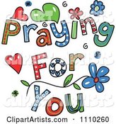 Colorful Sketched Praying for You Text 2