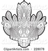 Coloring Page Outline of a Sri Lankan Devil Dancing Mask