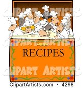 Concept: Chef's & Cooks in a Recipe Box Clipart