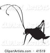 Cricket Silhouetted in Black