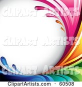 Curving Rainbow Splash Background on White