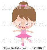 Cute Ballerina Girl Dancing in a Pink Tutu