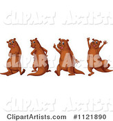 Cute Brown Otter in Different Poses