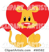 Cute Lion Valentine with a Heart Mane
