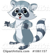Cute Raccoon Standing Upright
