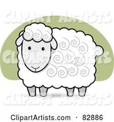 Cute White and Gray Sheep with Swirls in His Hair