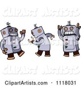 Dancing Robot Shown in Three Poses