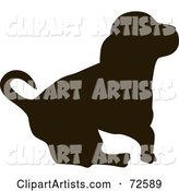 Dark Brown Hound Dog Silhouette