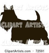 Dark Brown Scottish Terrier Dog Silhouette