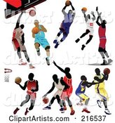 Digital Collage of Basketball Players in Different Poses