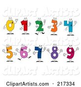 Digital Collage of Colorful Number Characters