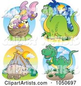 Digital Collage of Dinosaur Logos - 2