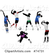Digital Collage of Faceless Women Playing Volleyball