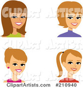 Digital Collage of Four Blond Female Avatars