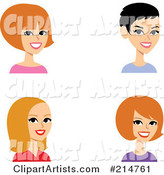 Digital Collage of Four Caucasian Ladies Smiling