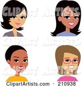 Digital Collage of Four Professional Female Avatars