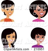 Digital Collage of Four Professional Women Avatars