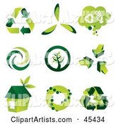 Digital Collage of Green Eco Icons