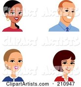 Digital Collage of Male and Female Business Avatars