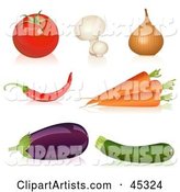 Digital Collage of Organic Veggies
