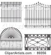 Digital Collage of Ornate Wrought Iron Fencing - Version 7