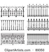 Digital Collage of Ornate Wrought Iron Fencing - Version 9